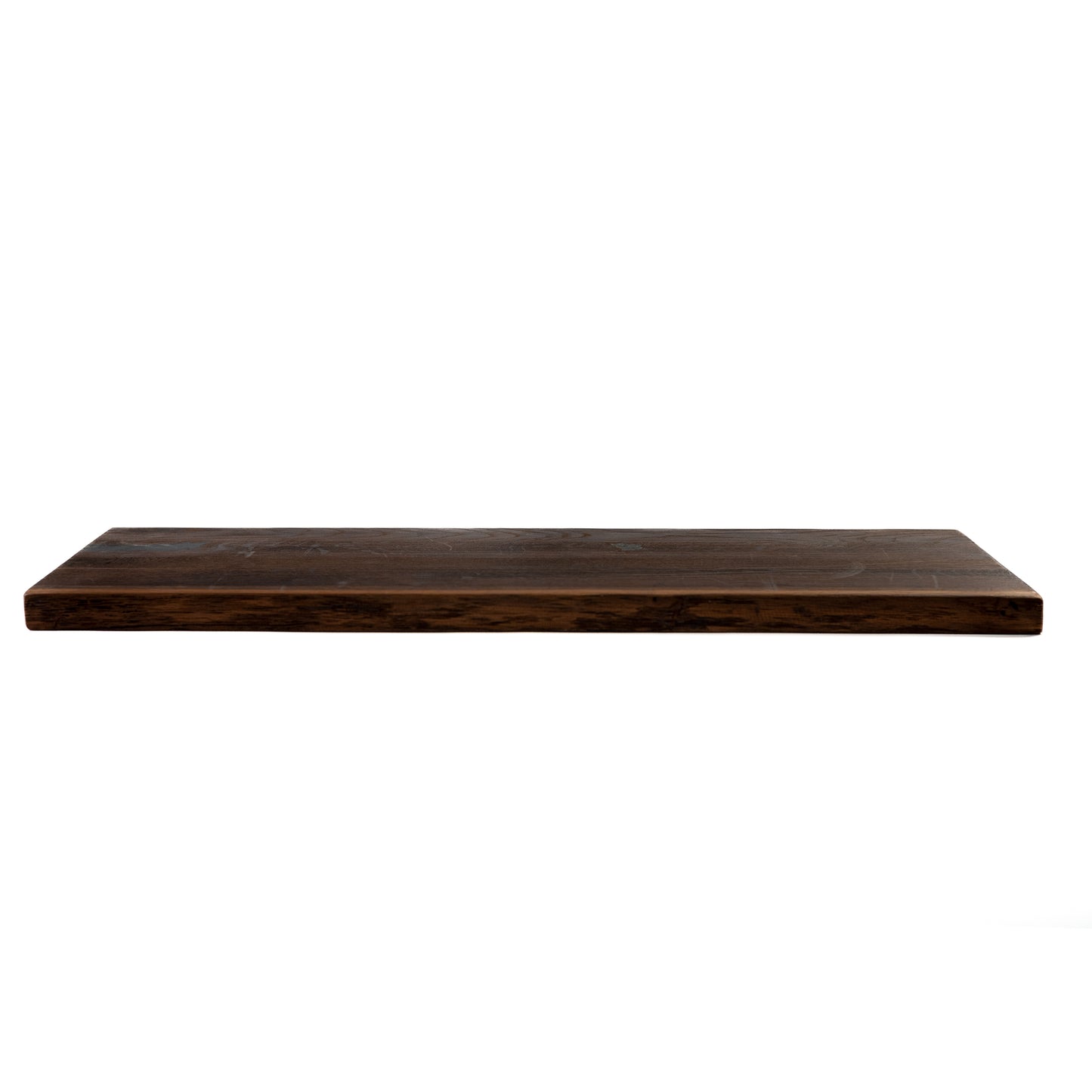 Wooden oak shelf on a white background