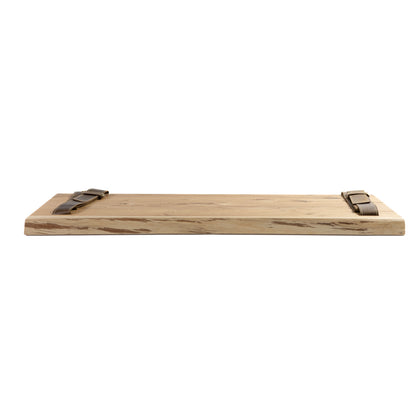 Hand-finished natural oak shelf with oil-wax coating and fine wood grain