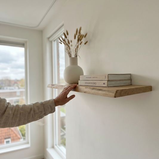 Zwevende Wandplank — Massief Eiken Naturel