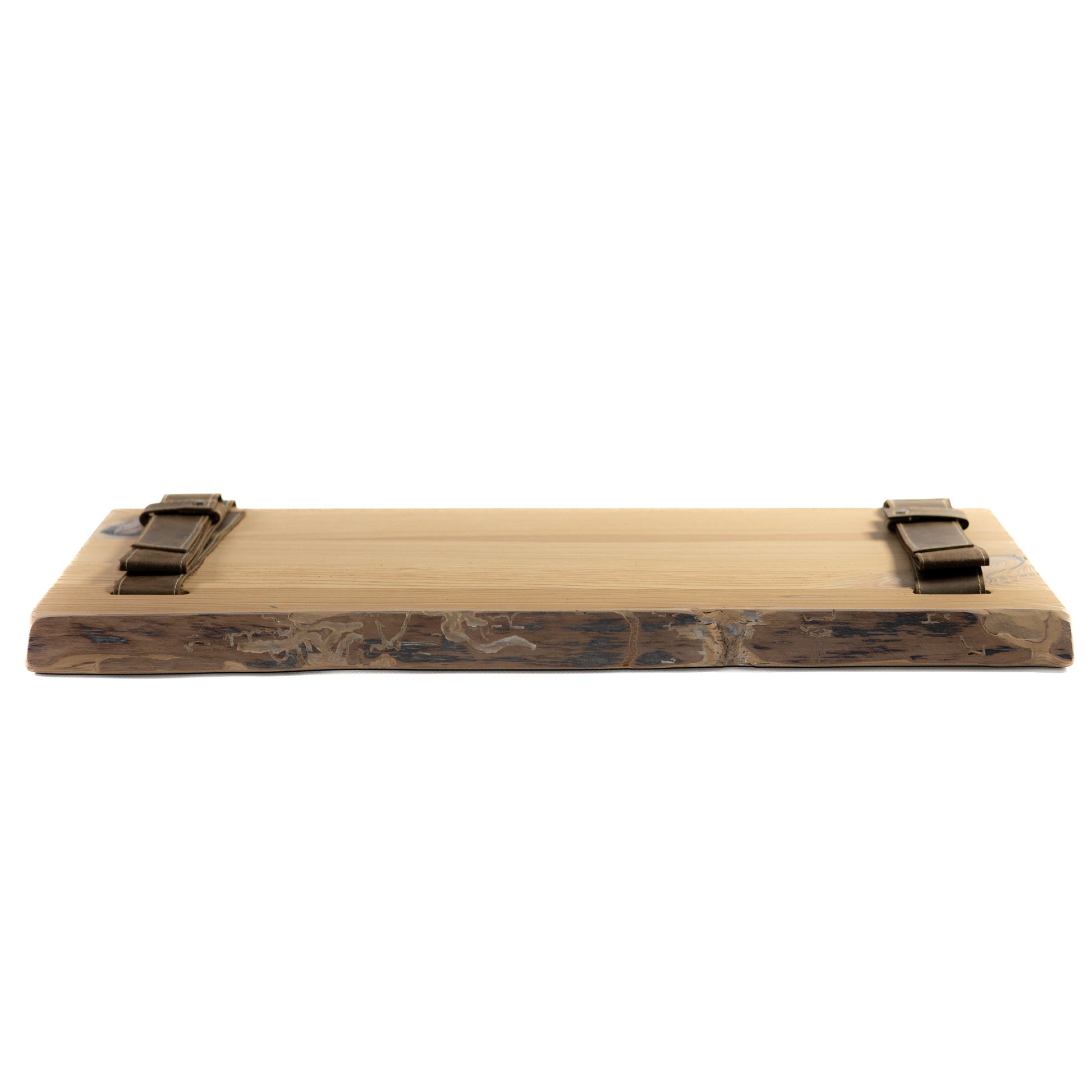 Hand-finished natural pine shelf showing smooth oil-wax texture